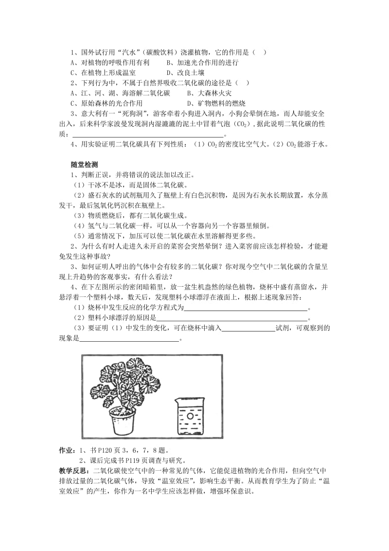 2019-2020年九年级化学上册 6.3 二氧化碳和一氧化碳教案2 人教新课标版.doc_第3页