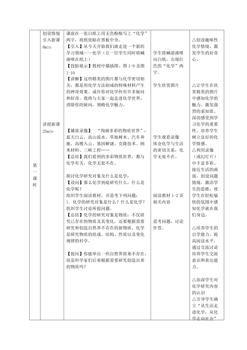 2019-2020年九年级化学上册 绪言 化学使世界变得更加绚丽多彩教学设计 （新版）新人教版.doc_第3页