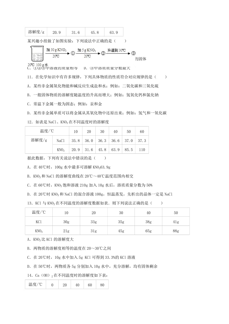 2019-2020年中考化学热身训练溶液(I).doc_第3页