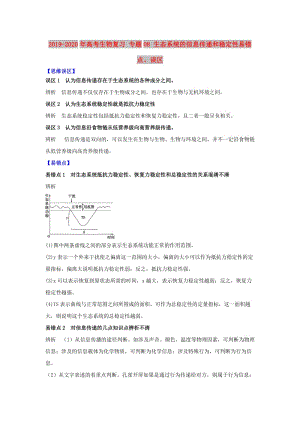 2019-2020年高考生物復(fù)習(xí) 專題08 生態(tài)系統(tǒng)的信息傳遞和穩(wěn)定性易錯點、誤區(qū).doc