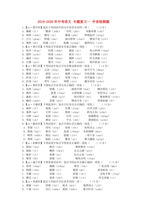 2019-2020年中考語文 專題復(fù)習(xí)一 字音檢測題.doc