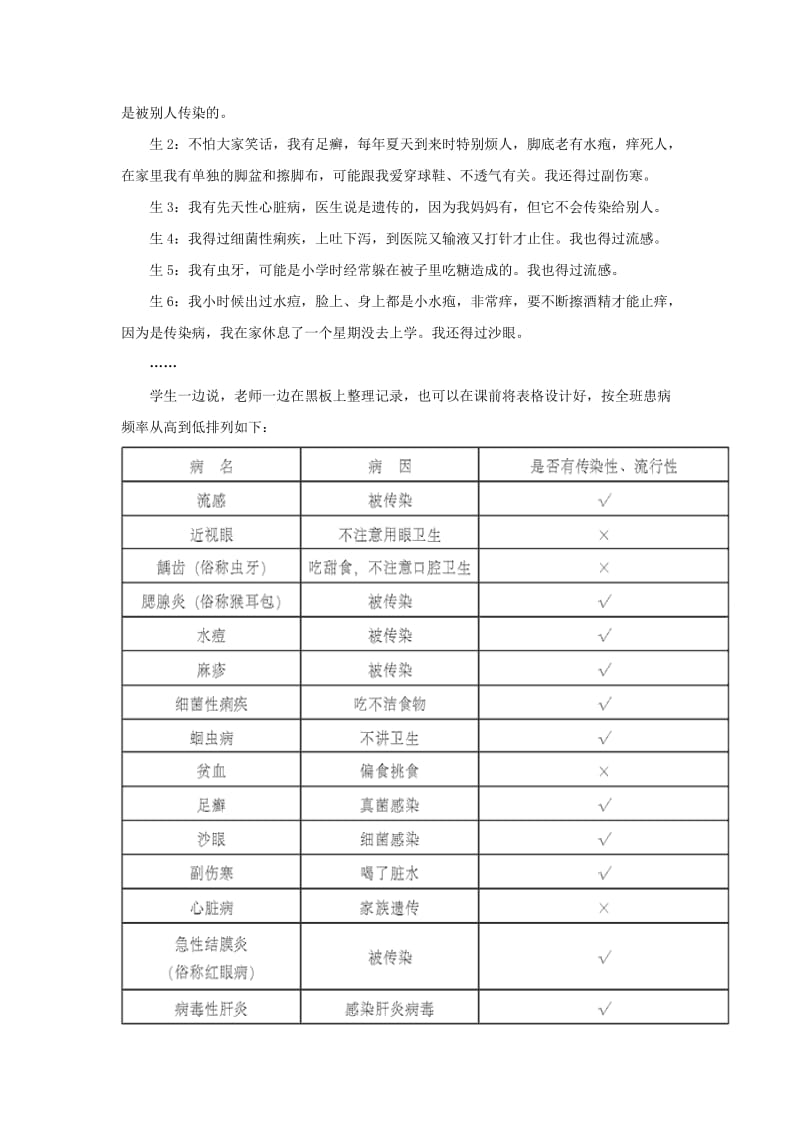 2019-2020年七年级生物下册 第十三章 健康地生活 第二节 预防传染病教案 北师大版.doc_第2页