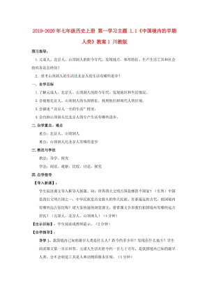 2019-2020年七年級歷史上冊 第一學習主題 1.1《中國境內的早期人類》教案1 川教版.doc