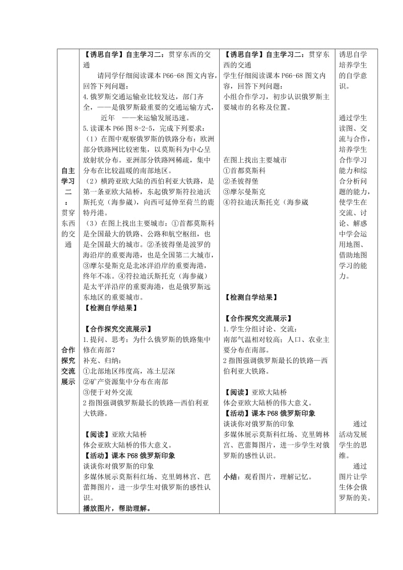 2019-2020年七年级地理下册 第八章 第二节 俄罗斯（第2课时）教学案 （无答案）（新版）商务星球版.doc_第3页