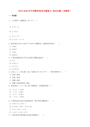 2019-2020年中考數(shù)學(xué)備考專題復(fù)習(xí) 因式分解（含解析）.doc