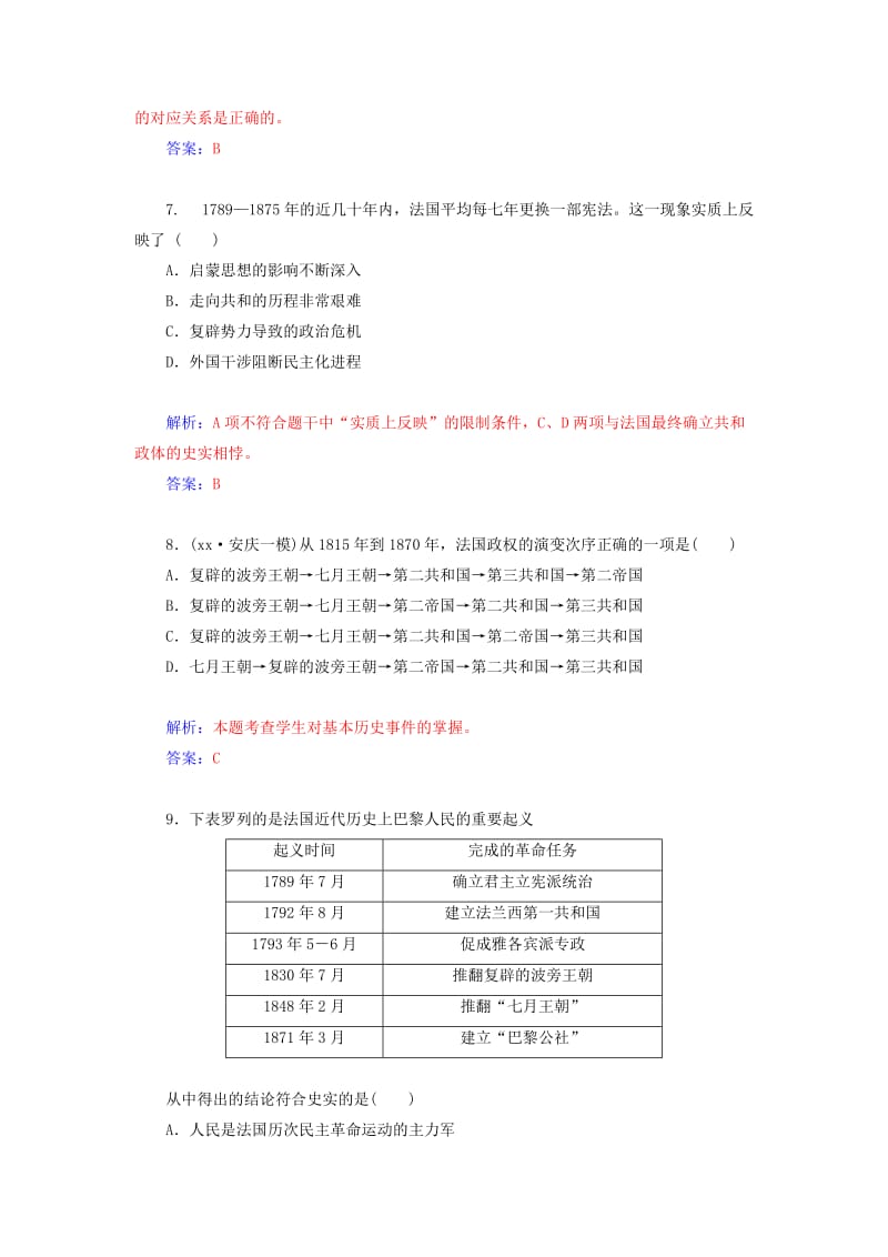 2019年高中历史 曲折的民主之路试题 人民版选修2.doc_第3页