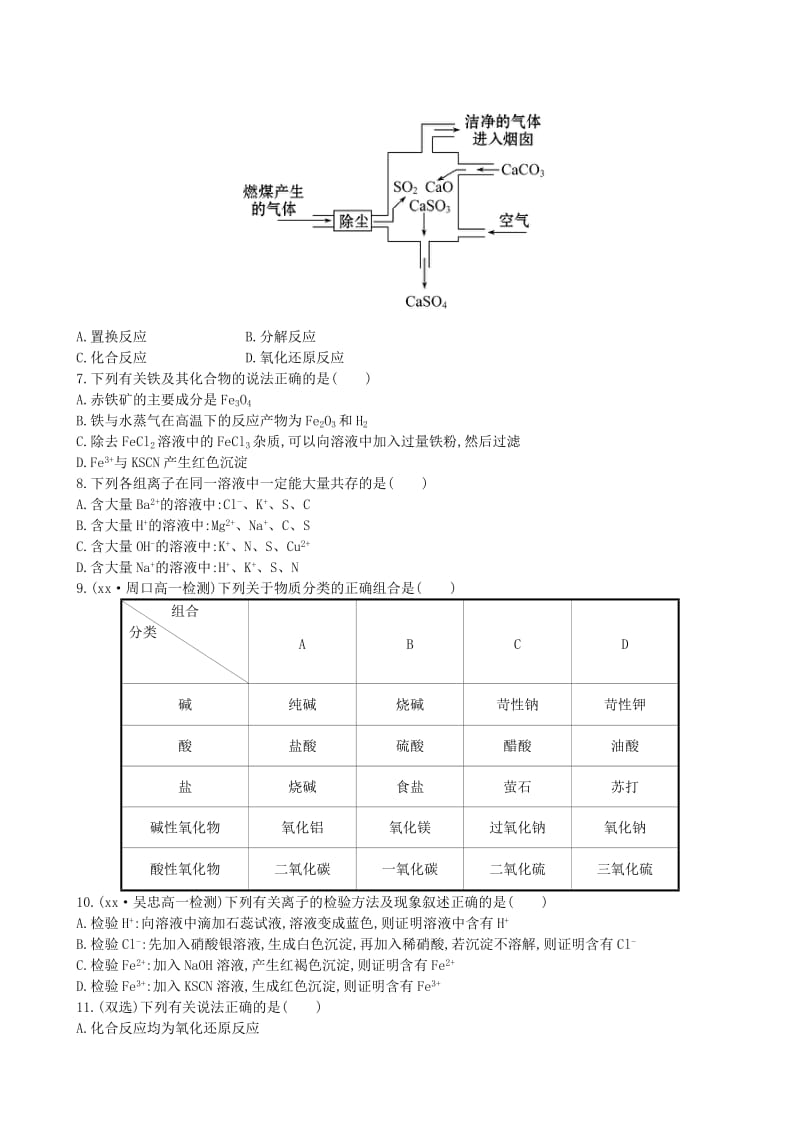 2019年高中化学 单元质量评估(二)鲁科版必修1.doc_第2页