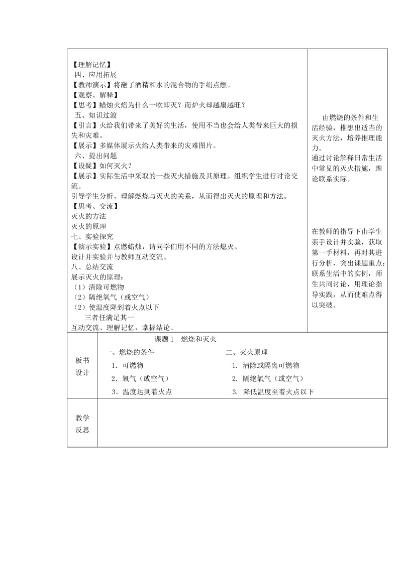 2019-2020年九年级化学上册 7.1 燃烧和灭火教案1 （新版）新人教版(I).doc_第2页