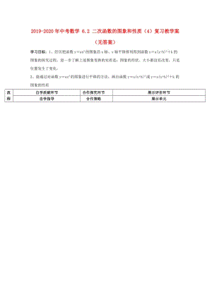 2019-2020年中考數(shù)學(xué) 6.2 二次函數(shù)的圖象和性質(zhì)（4）復(fù)習(xí)教學(xué)案（無答案）.doc