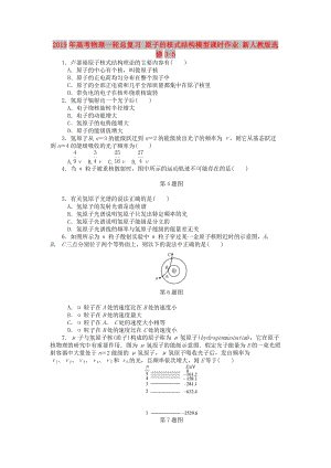 2019年高考物理一輪總復(fù)習(xí) 原子的核式結(jié)構(gòu)模型課時(shí)作業(yè) 新人教版選修3-5.doc