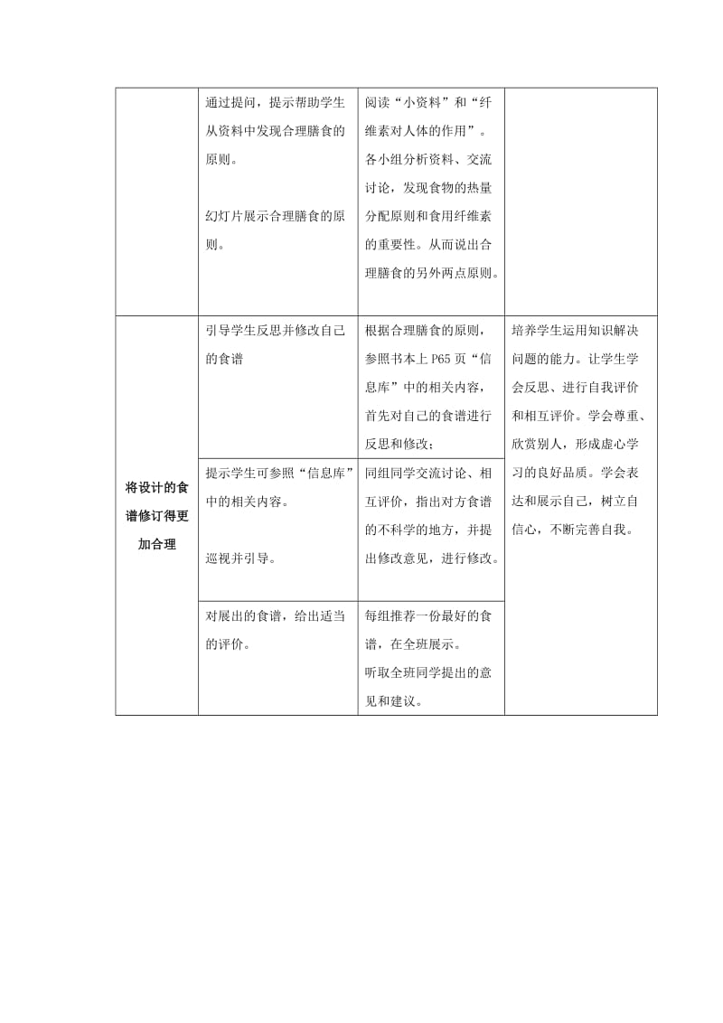 2019-2020年七年级生物下册 第3章 第3节 合理的膳食 教案 苏科版.doc_第3页