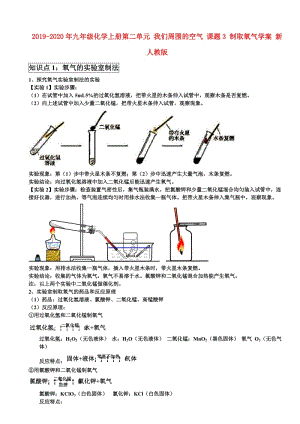 2019-2020年九年級化學(xué)上冊第二單元 我們周圍的空氣 課題3 制取氧氣學(xué)案 新人教版.doc