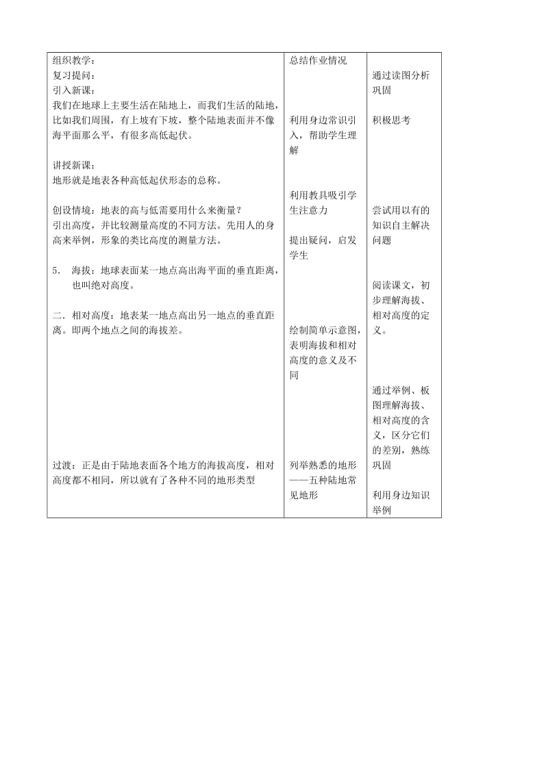 2019-2020年七年级地理上册 世界的地形教案 湘教版.doc_第2页