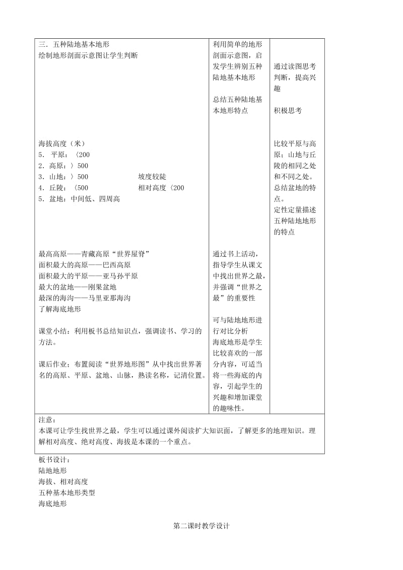 2019-2020年七年级地理上册 世界的地形教案 湘教版.doc_第3页