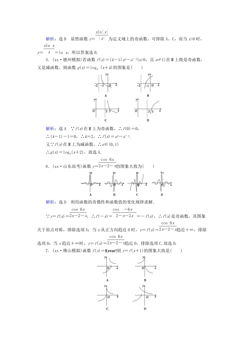 2019年高考数学总复习 第2章 第7节 函数的图象课时跟踪检测 理（含解析）新人教版.doc_第2页