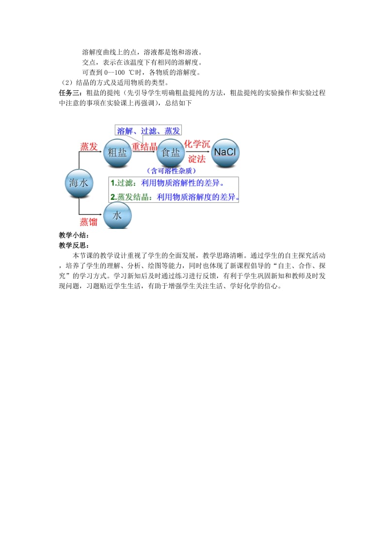 2019-2020年九年级化学下册 第八单元 第二节 第二课时 溶解度曲线 粗盐提纯教案 （新版）鲁教版.doc_第2页