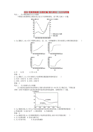 2019年高考地理 分類匯編 第八單元 人口與環(huán)境.doc