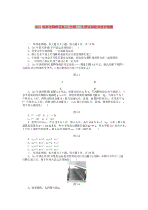 2019年高考物理總復(fù)習(xí) 專題三 牛頓運(yùn)動(dòng)定律綜合檢測(cè).doc