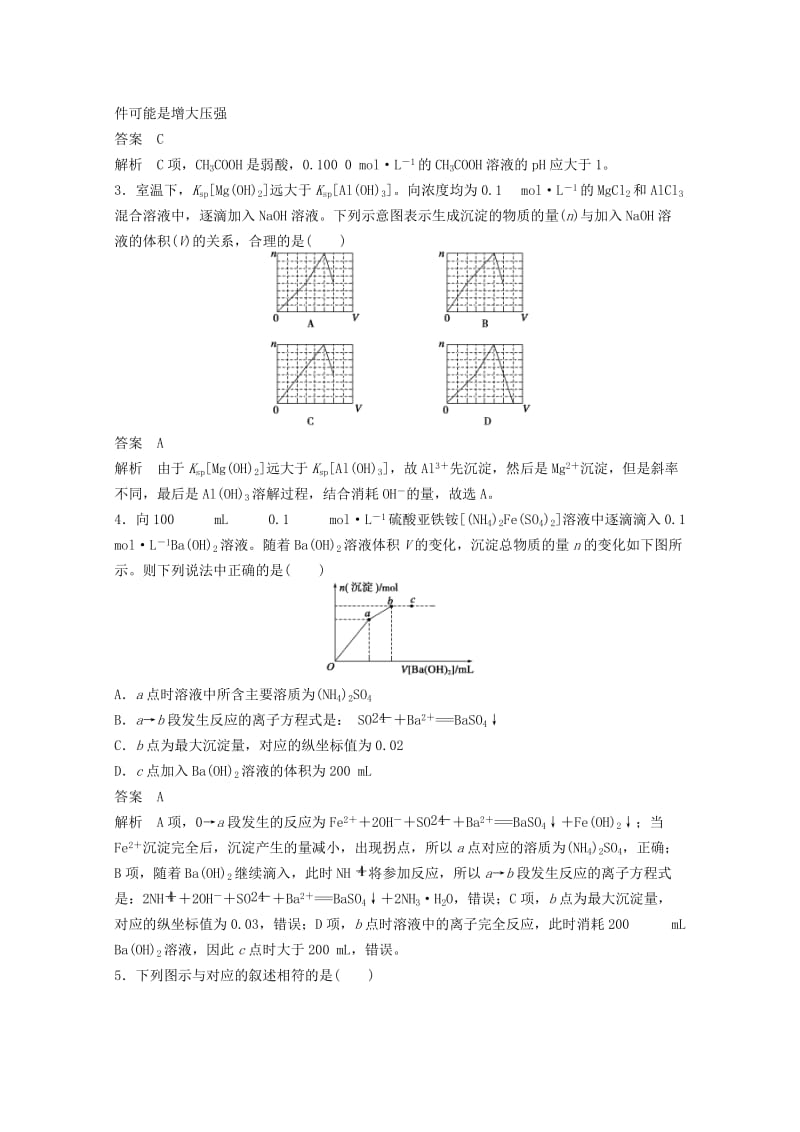 2019年高考化学二轮复习 选择题专练 图像分析型.doc_第2页