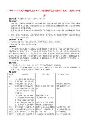 2019-2020年九年級(jí)化學(xué)上冊(cè)《3.1 構(gòu)成物質(zhì)的基本微?！方贪?（新版）滬教版.doc