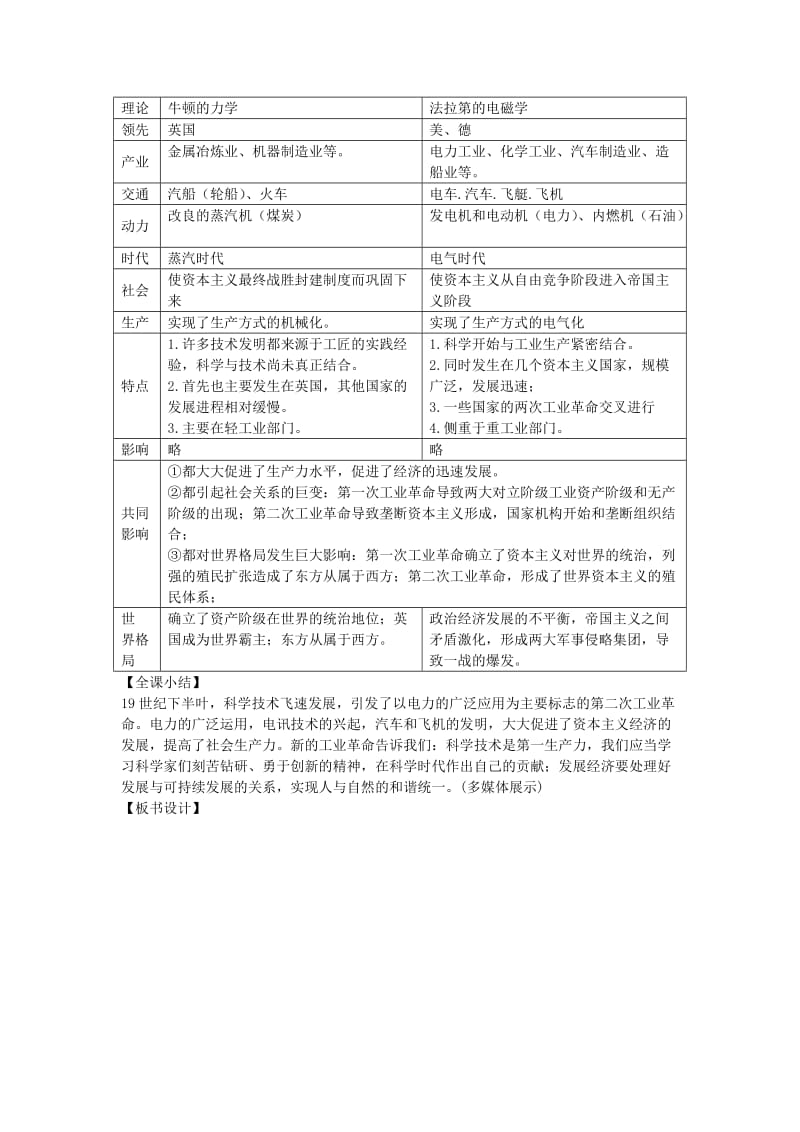 2019-2020年九年级历史上册 第20课 人类迈入“电气时代”教案 新人教版(V).doc_第3页