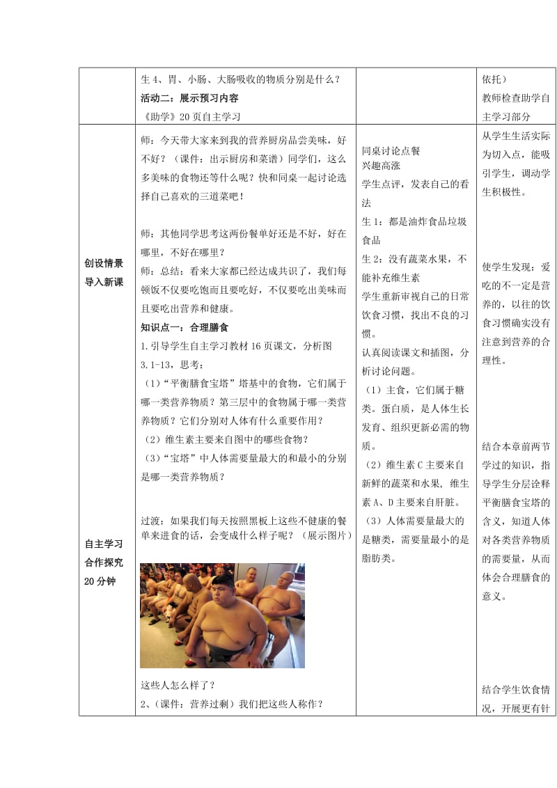 2019-2020年七年级生物下册3.1.3合理膳食与食品安全教案（新版）济南版.doc_第2页