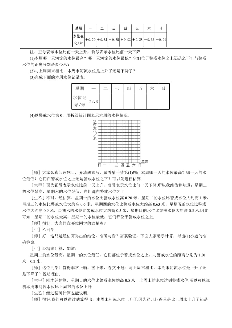 2019-2020年七年级数学水位的变化教案(1)鲁教版.doc_第3页