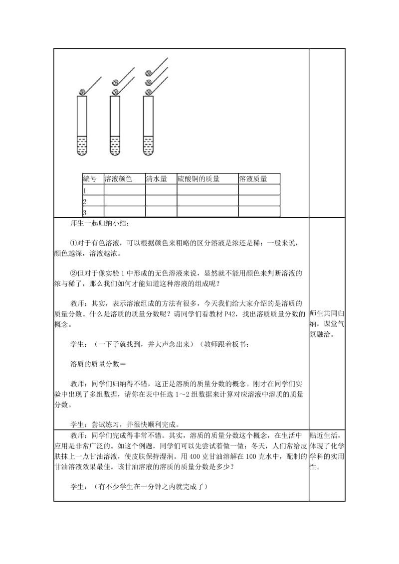 2019-2020年九年级化学下册 课题3 溶质的质量分数教案 新人教版 (I).doc_第3页