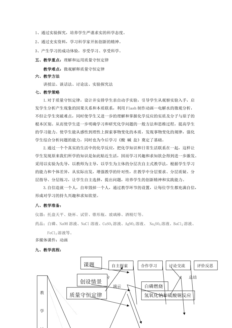 2019-2020年九年级化学 第七章第一节 质量守恒定律教案 北京课改版.doc_第2页