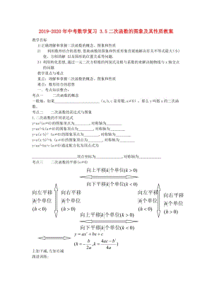 2019-2020年中考數(shù)學復習 3.5二次函數(shù)的圖象及其性質(zhì)教案.doc