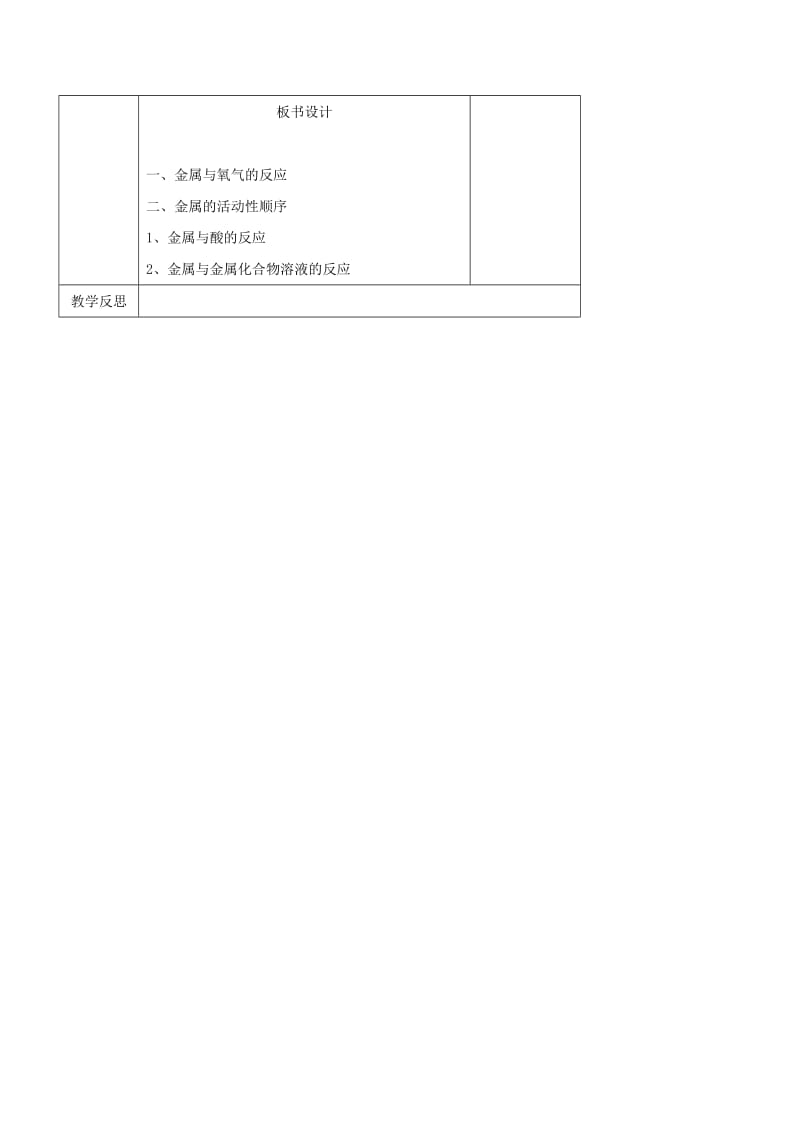 2019-2020年九年级化学下册《8.2 金属的化学性质》教案 （新版）新人教版.doc_第3页