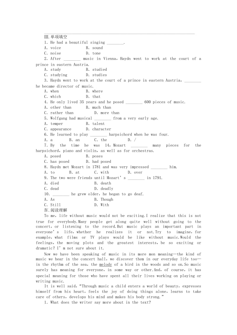 2019年高中英语 Module 3 Period one Reading Comprehension课时作业 外研版必修2.doc_第2页