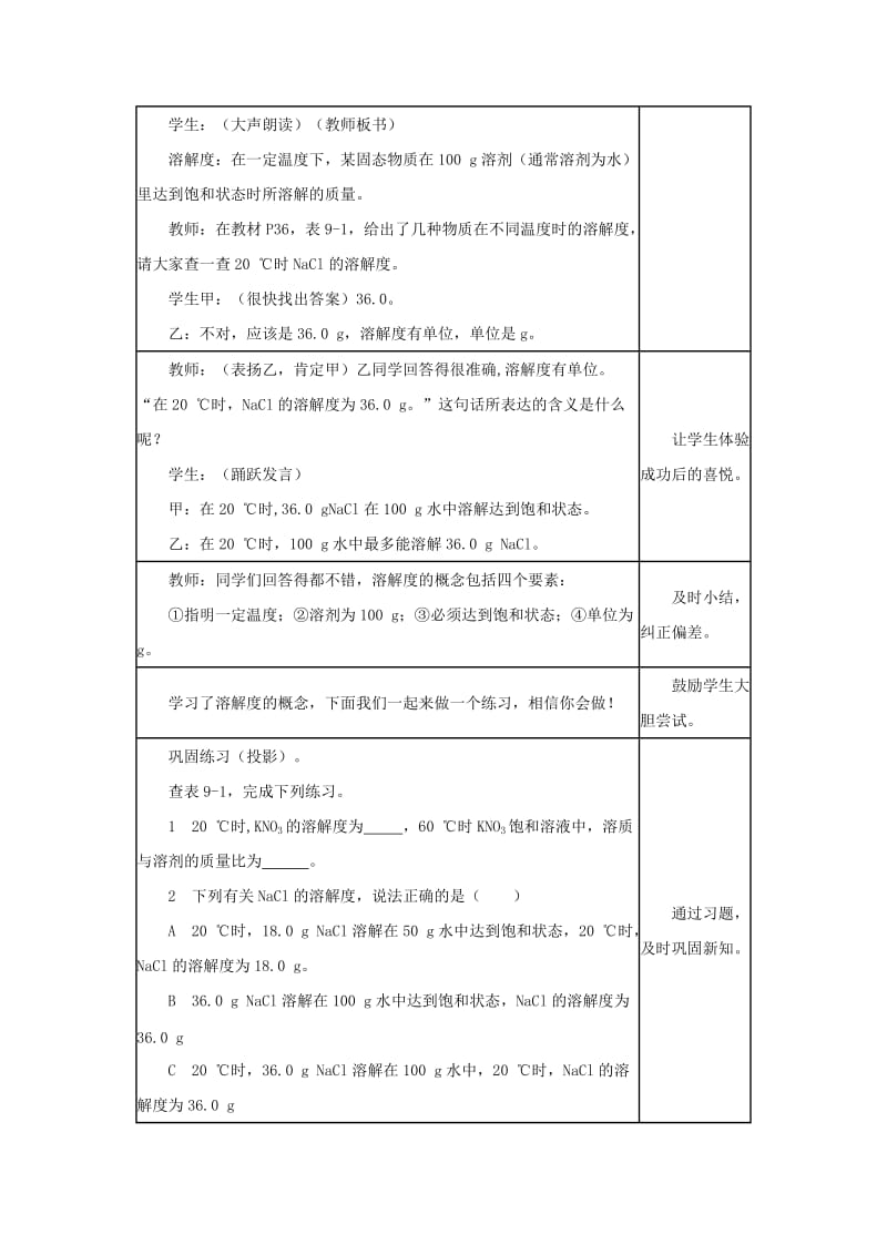 2019-2020年九年级化学下册 9.2 溶解度（第2课时）教案 （新版）新人教版.doc_第2页