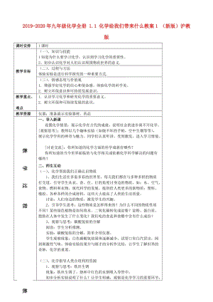 2019-2020年九年級(jí)化學(xué)全冊(cè) 1.1 化學(xué)給我們帶來(lái)什么教案1 （新版）滬教版.doc