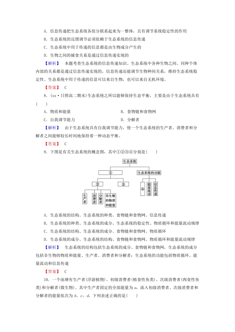 2019年高中生物 第4、5章 生态系统的稳态 人与环境综合检测 苏教版必修3.doc_第3页