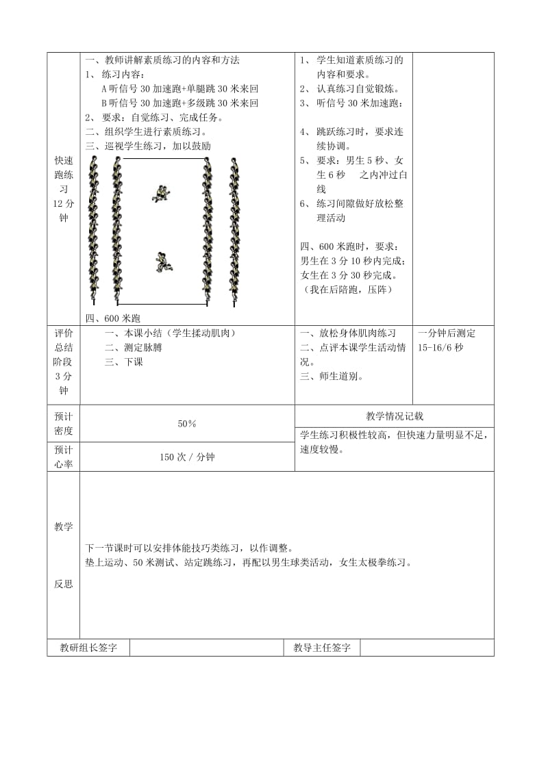 2019-2020年九年级体育《第20课 快速跑身体素质练习》教案.doc_第2页