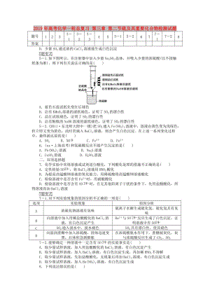 2019年高考化學(xué)一輪總復(fù)習(xí) 第三章 第二節(jié)硫及其重要化合物檢測(cè)試題.doc