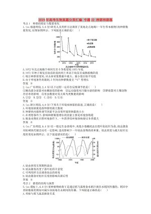 2019年高考生物真題分類(lèi)匯編 專(zhuān)題22 種群和群落.doc