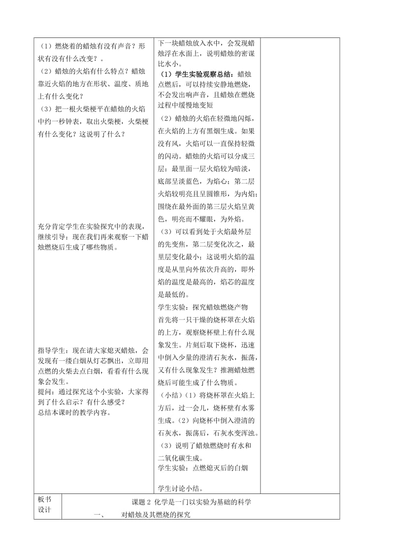 2019-2020年九年级化学上册《1.2 化学是一门以实验为基础的自然科学》教案 （新版）新人教版.doc_第2页