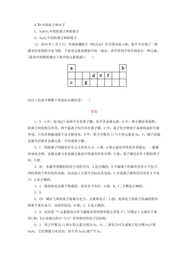 2019年高中化学 1-3-1 离子键课时作业 新人教版必修2.DOC_第3页