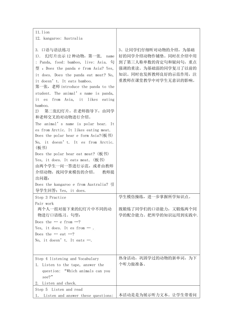 2019-2020年七年级英语上册 Module 9《A trip to the zoo》教案2 外研版.doc_第3页