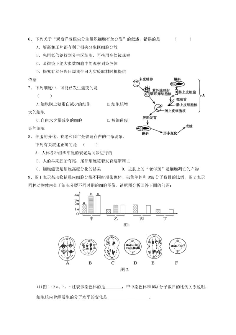 2019-2020年高考生物专题复习 专题三 细胞的生命历程.doc_第2页