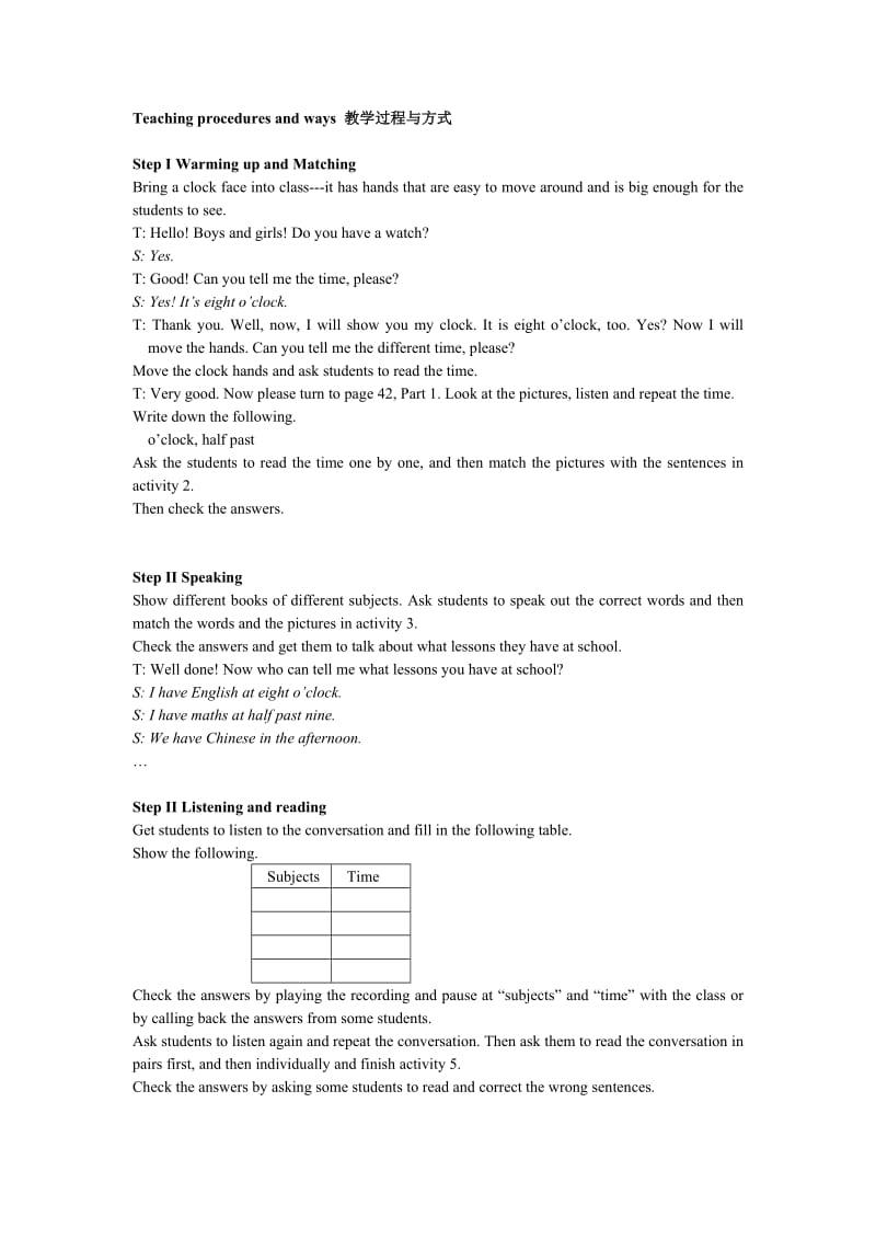 2019-2020年七年级英语上册 Module 7 My school day教案 外研版.doc_第3页