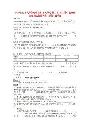 2019-2020年九年級化學(xué)下冊 第八單元 第二節(jié) 第二課時 溶解度曲線 粗鹽提純學(xué)案（新版）魯教版.doc