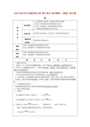 2019-2020年九年級(jí)化學(xué)上冊(cè) 第6單元 復(fù)習(xí)教案 （新版）新人教版.doc