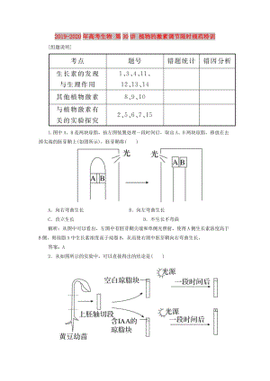 2019-2020年高考生物 第30講 植物的激素調(diào)節(jié)限時(shí)規(guī)范特訓(xùn).doc