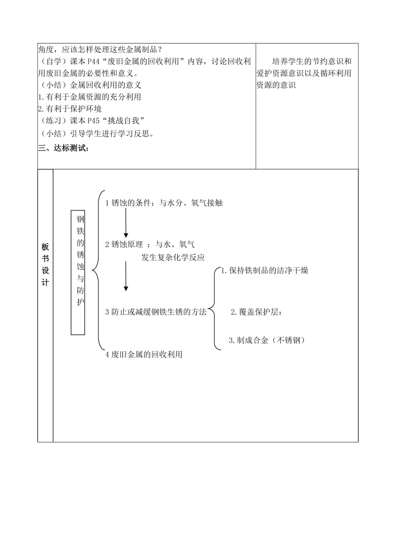 2019-2020年九年级化学全册《10.3 钢铁的锈蚀与防护》教案 鲁教版五四制.doc_第3页