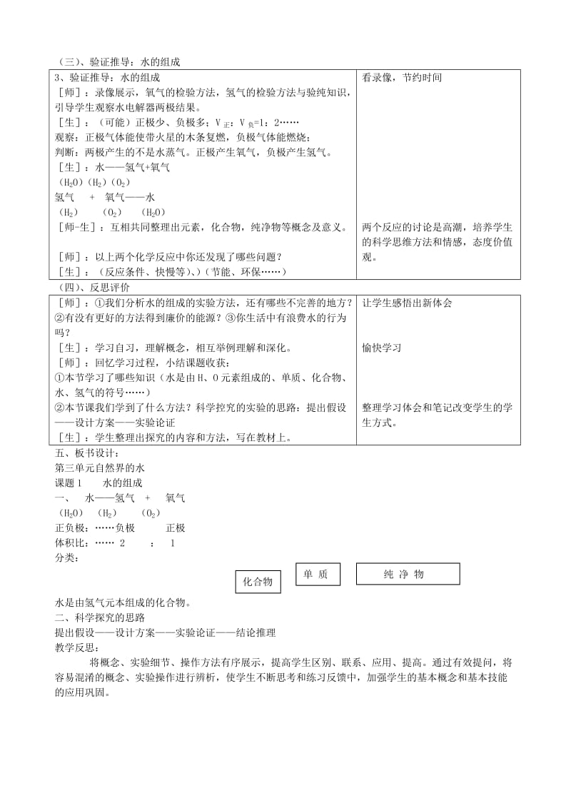 2019-2020年九年级化学上册 4.3 水的组成教案 （新版）新人教版(II).doc_第2页