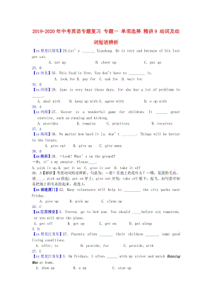 2019-2020年中考英語專題復(fù)習(xí) 專題一 單項選擇 精講9 動詞及動詞短語辨析.doc