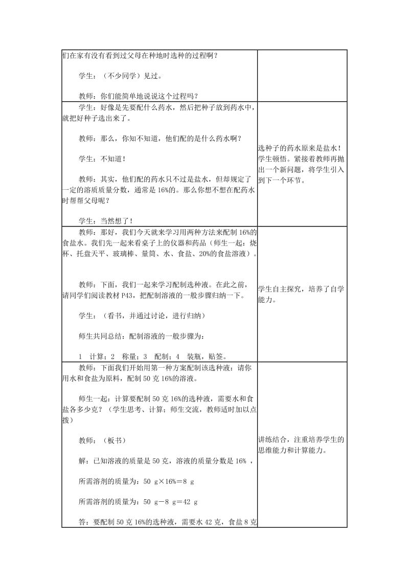 2019-2020年九年级化学下册 第九单元 溶液 课题3 溶质的质量分数（第二课时）教案 新人教版.doc_第2页